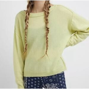 Anthropologie Emmeline Boat-Neck Cashmere Sweater CITRON TEA / S